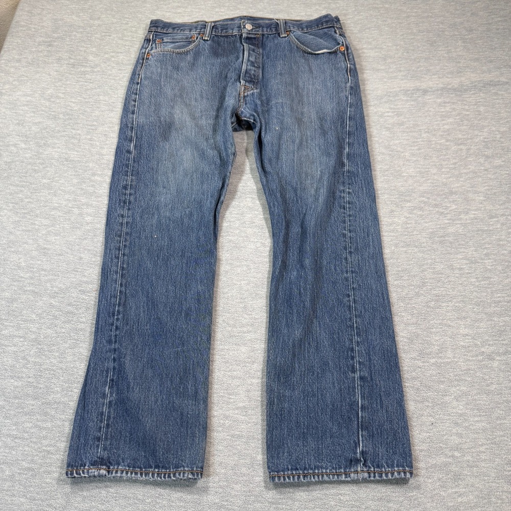 Levis 501 Jeans Mens 36x30 Blue Straight Button Fly Medium Wash Denim Y2K